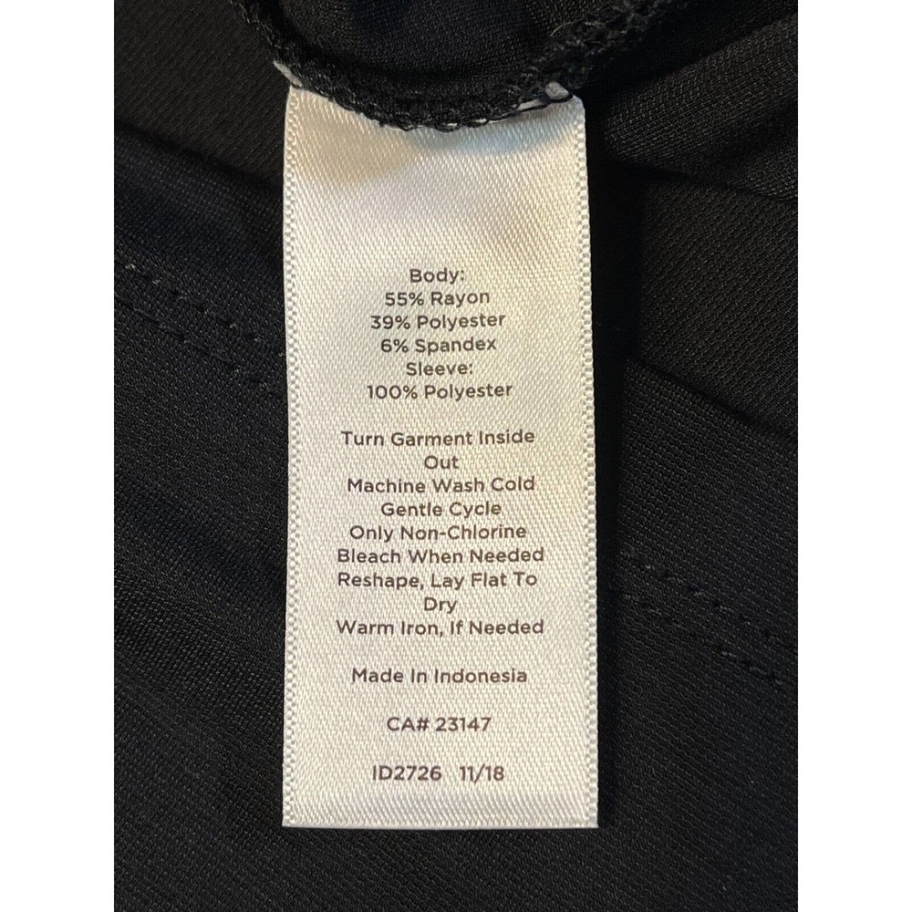 Talbots Off The Shoulder Plus Sz 1X Top Black 3/4 Cut-Out Sleeve Womens - Picture 8 of 8